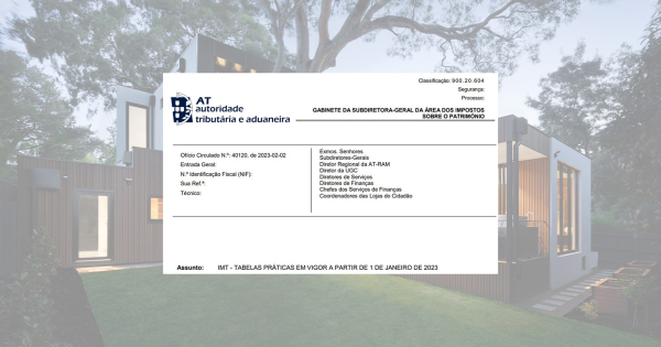 Novas tabelas práticas de IMT: Ofício Circulado n.º 40120, de 2 de Fevereiro de 2023